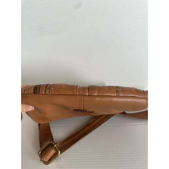 Fossil Morgan Traveler Brown Leather Crossbody Shoulder Bag - Picture 9 of 13